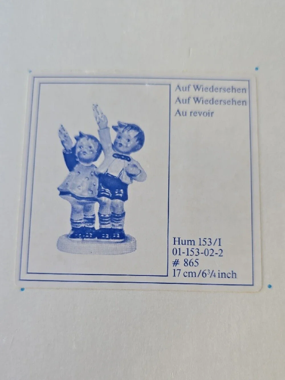 Hummel Auf Wiedersehen Figurine - Hand-Painted Boy and Girl With Handkerchiefs